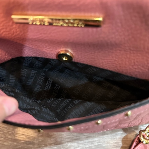 🌸Steve Madden Blush Mauve Crossbody Purse with Gold Spike Accents🌸 - Picture 10 of 16
